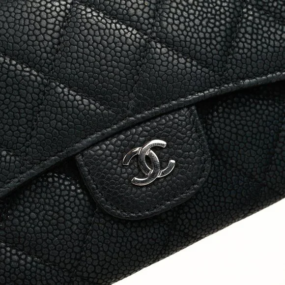 Chanel 13S Noir Caviar Classic Quilted Flap Portefeuille Wallet - Picture 7 of 15